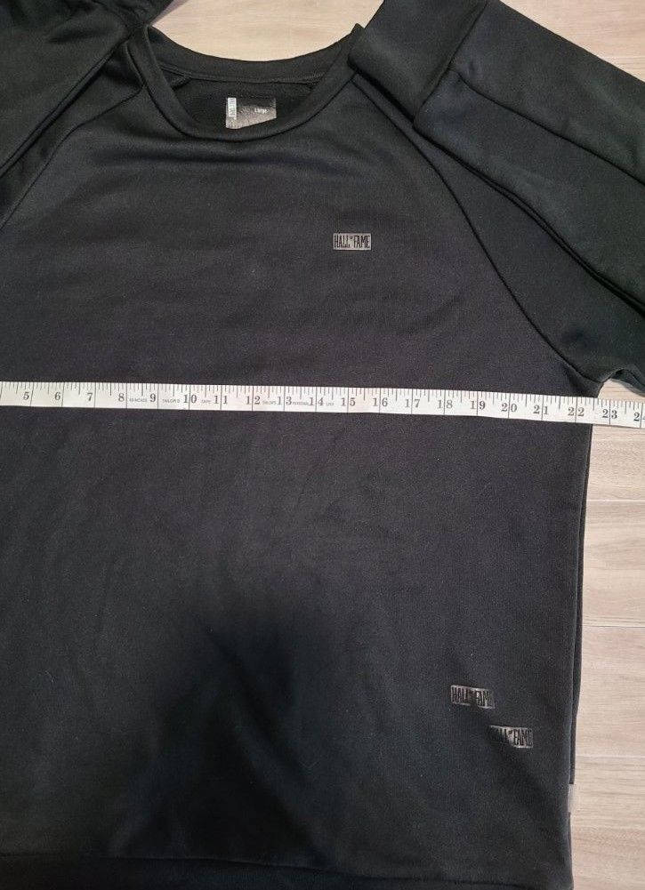 Hall Of Fame Sweatshirt Mens L Black Crewneck Streetwear Logo Patch Nwot — image 6 of 8
